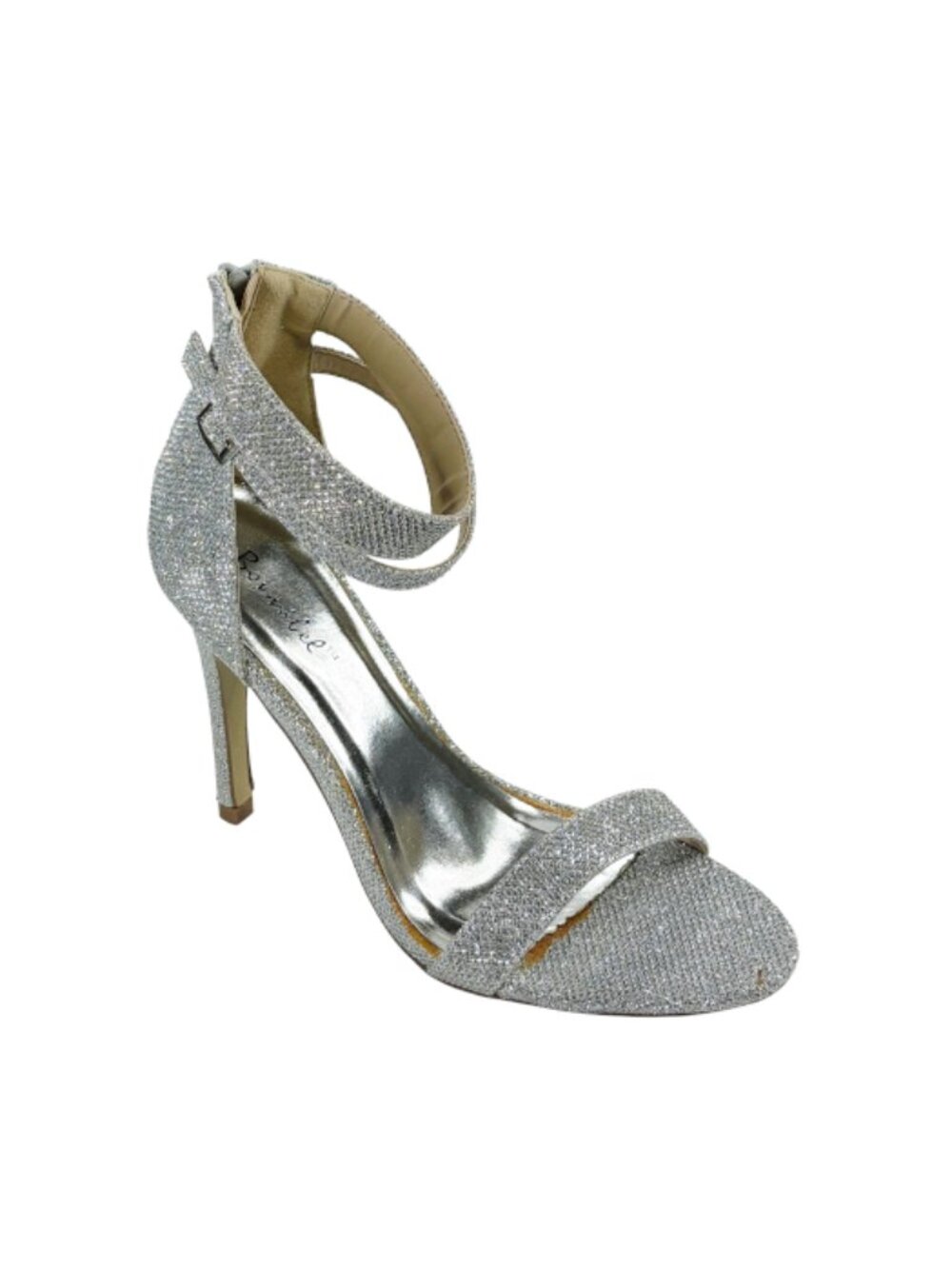 Bonnibel Lupid-2 Women's Silver Glitter Ankle Strap Stiletto Sandals